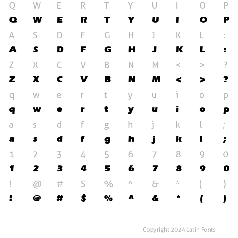 Character Map of EverestUltra Normal