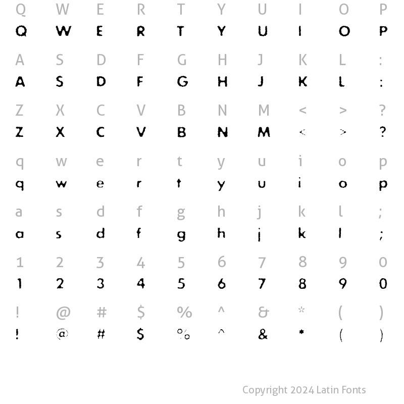 Character Map of ExposureCOneRough Regular