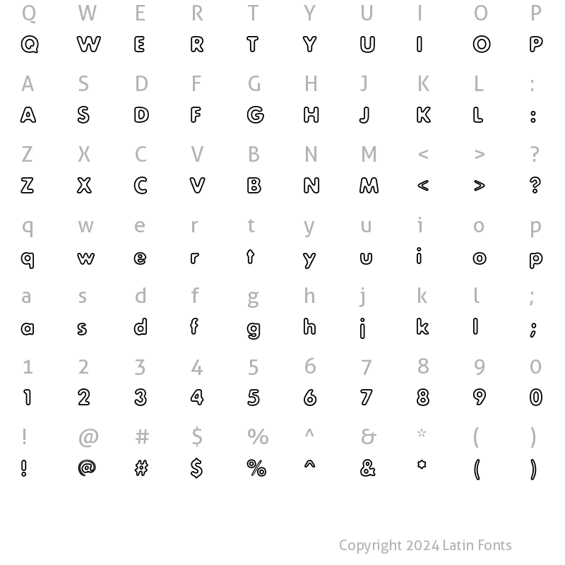 Character Map of ExposureCOutline Regular