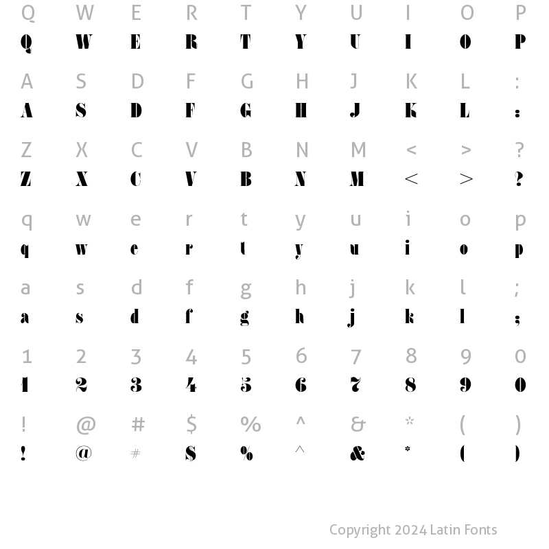 Character Map of FatFaceC Regular