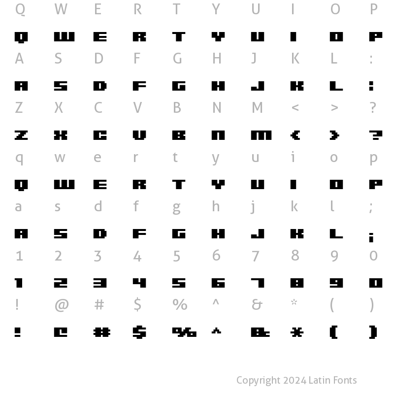 Character Map of FFF Access Extended Regular