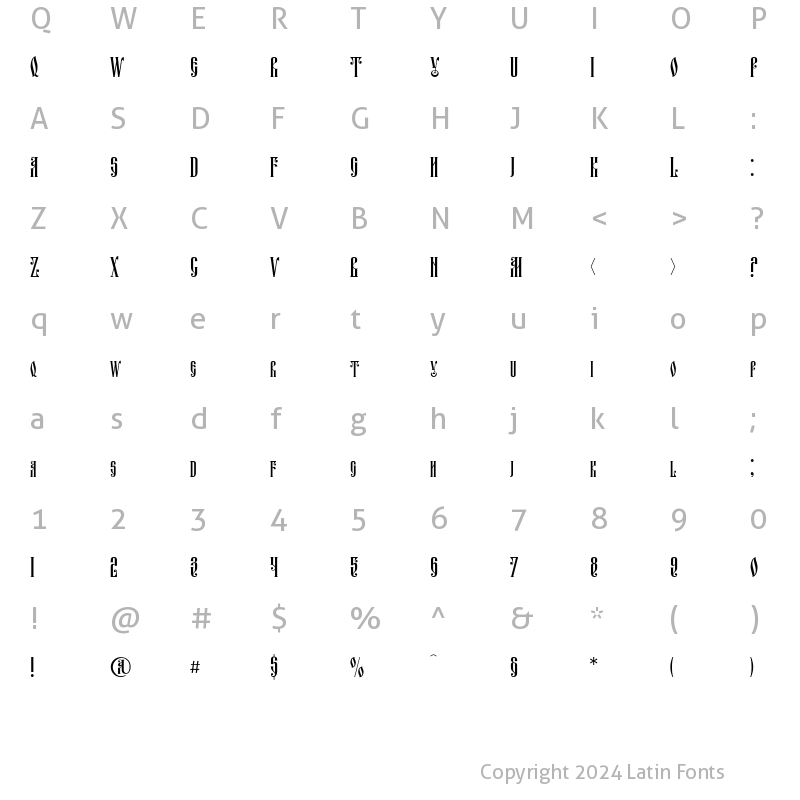 Character Map of Fita_Vjaz Regular