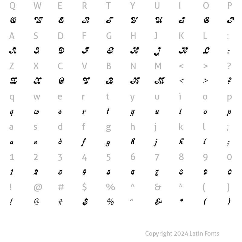 Character Map of Fleetwood Regular