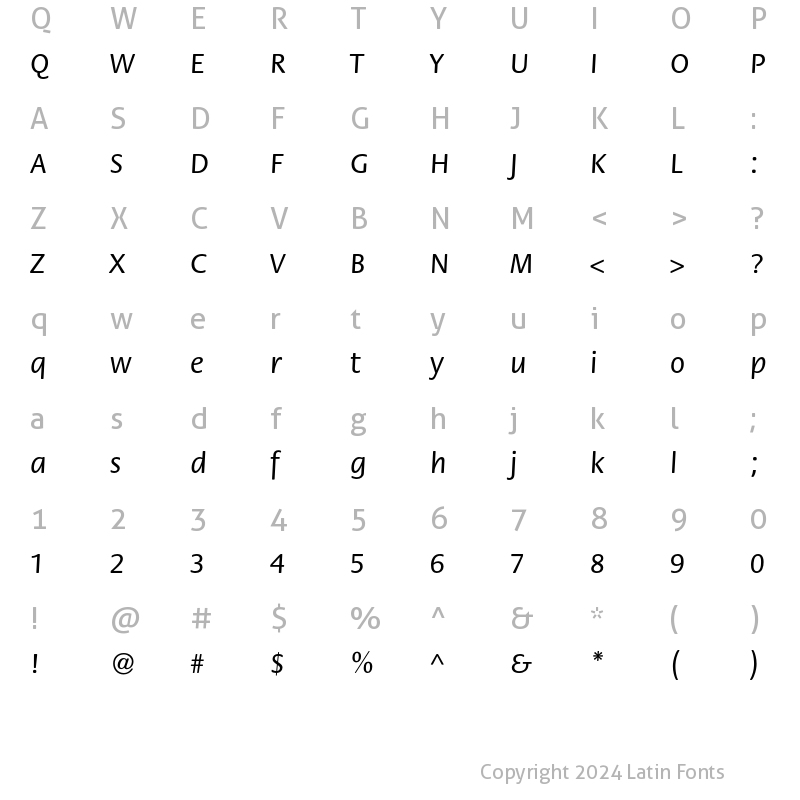 Character Map of FloraC Regular