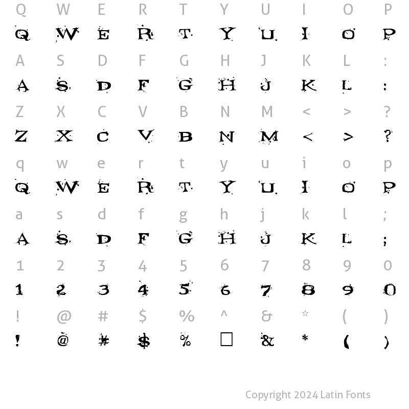 Character Map of Fontocide Regular