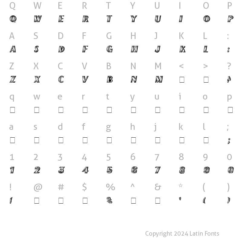 Character Map of FRENCH FLASH Rus Regular