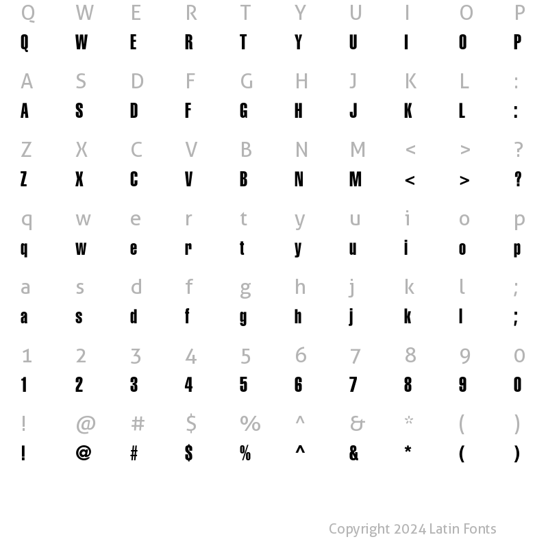 Character Map of HeliosExtraCompressed Regular