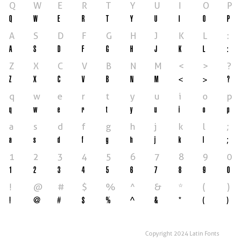 Character Map of HeliosUltraCompressed Regular