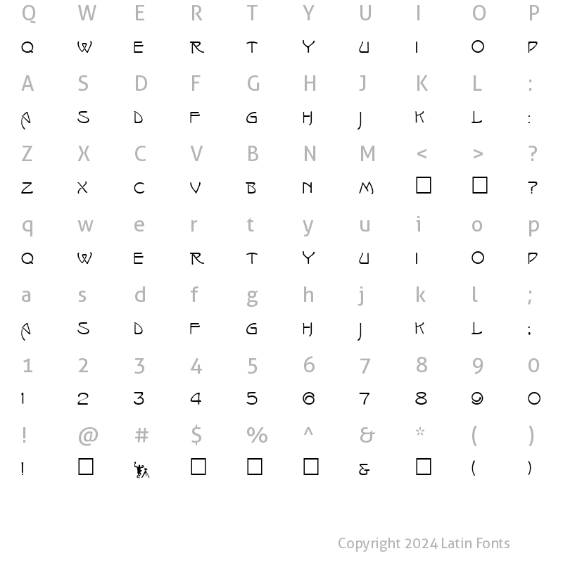 Character Map of IsadoraCaps Regular