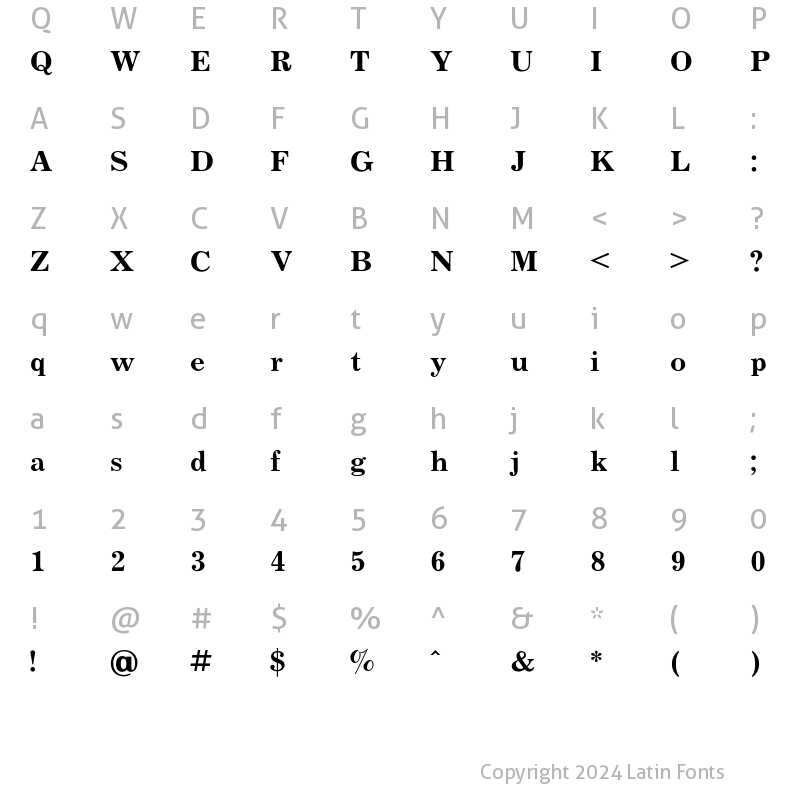 Character Map of JournalC Bold