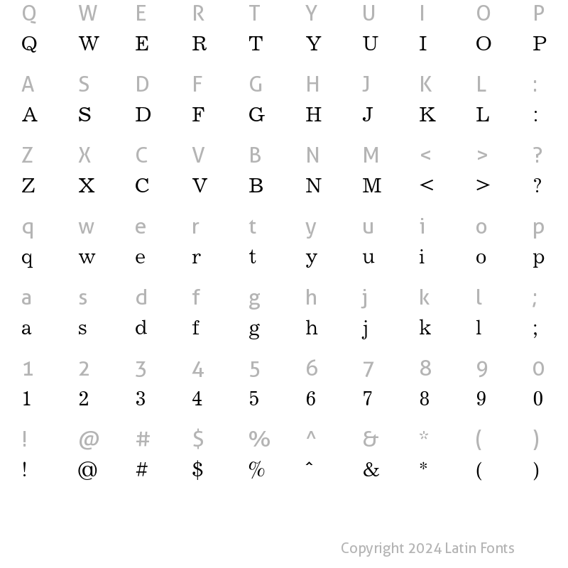 Character Map of JournalC Regular