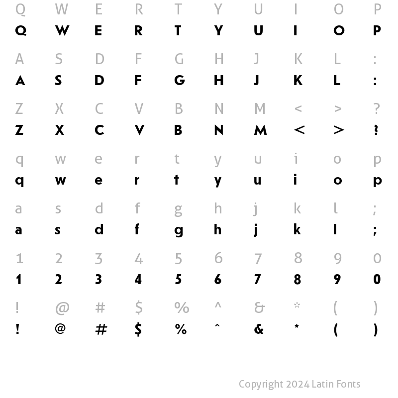 Character Map of JournalSansC Bold