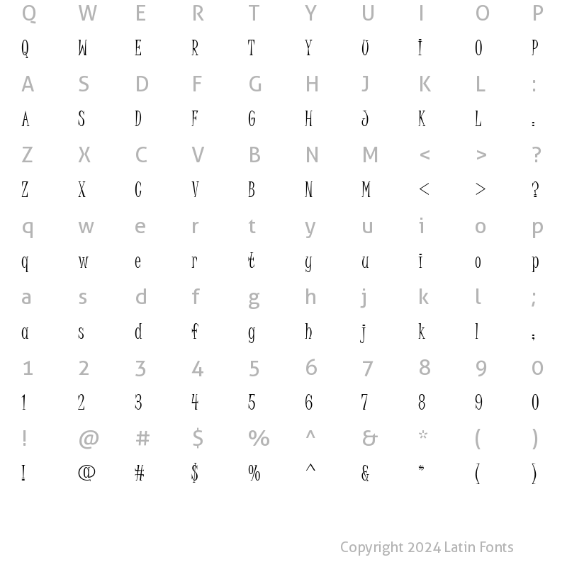 Character Map of Juice ITC Regular