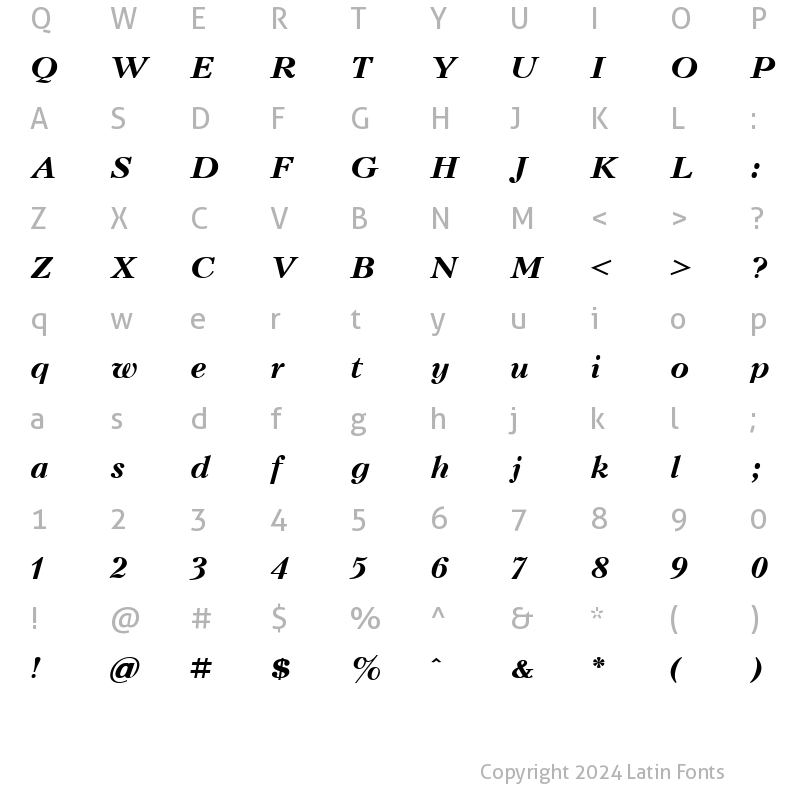 Character Map of KudrashovC BoldItalic