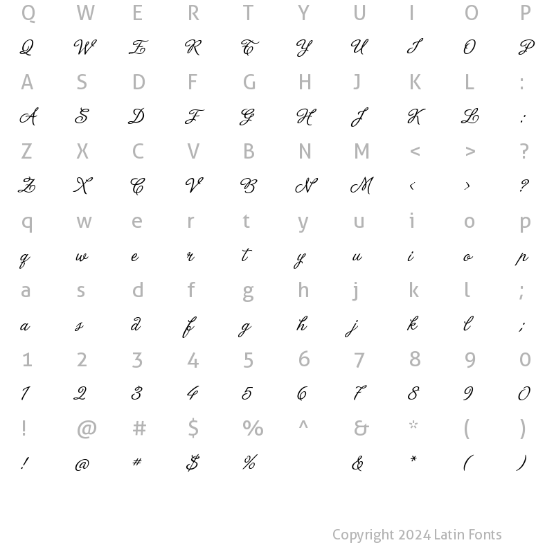 Character Map of La Portenia de la Recoleta Regular