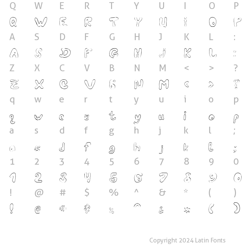 Character Map of LC Blowzy Regular