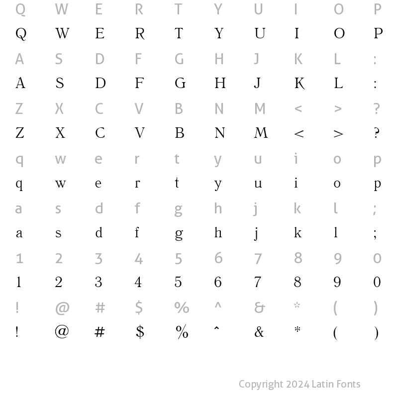 Character Map of LiteraturnayaC Normal