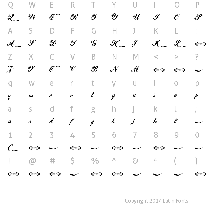 Character Map of Loki Cola Regular