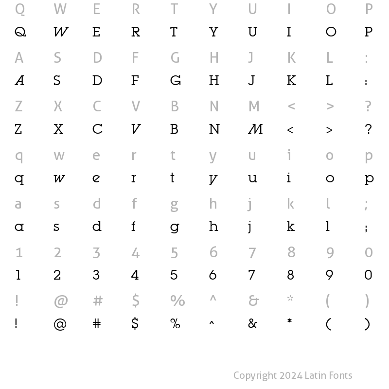 Character Map of LugaBookAd Book