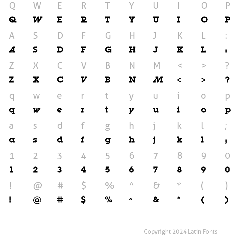 Character Map of LugaBookAd SemiBold