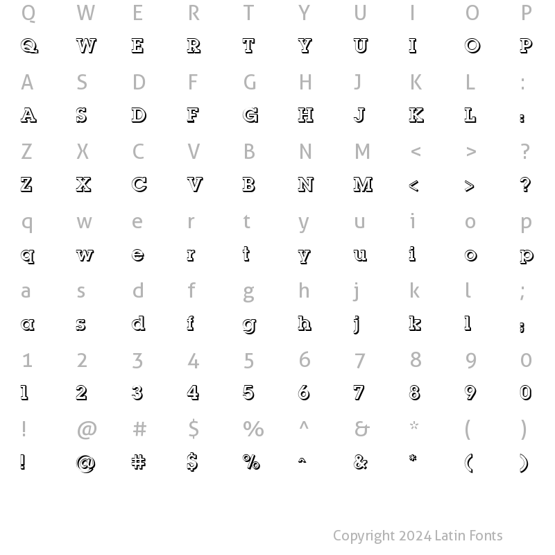 Character Map of LugaShadow Semi Bold