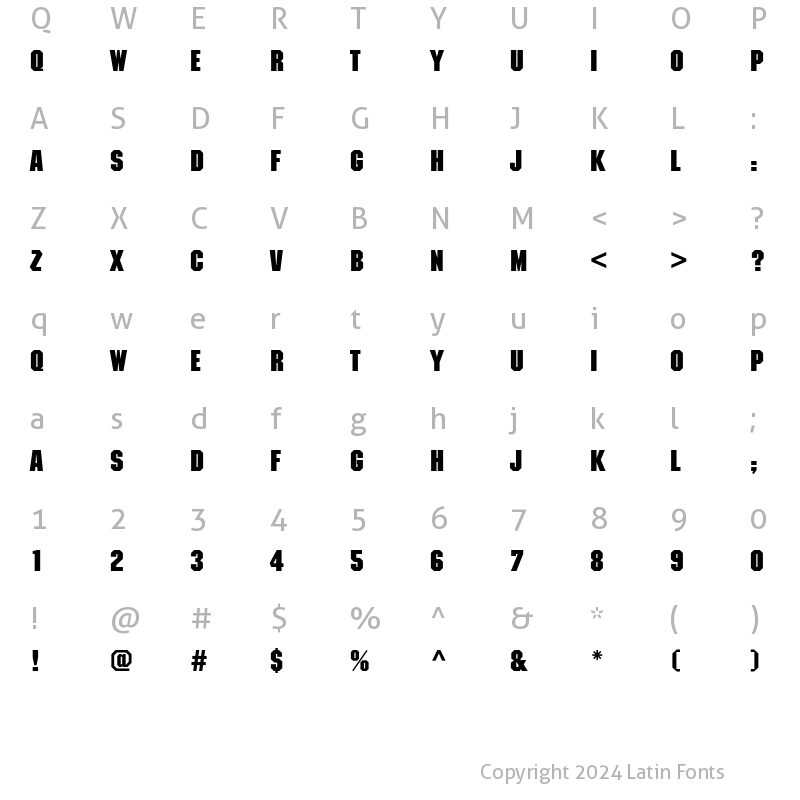 Character Map of MachineC Bold