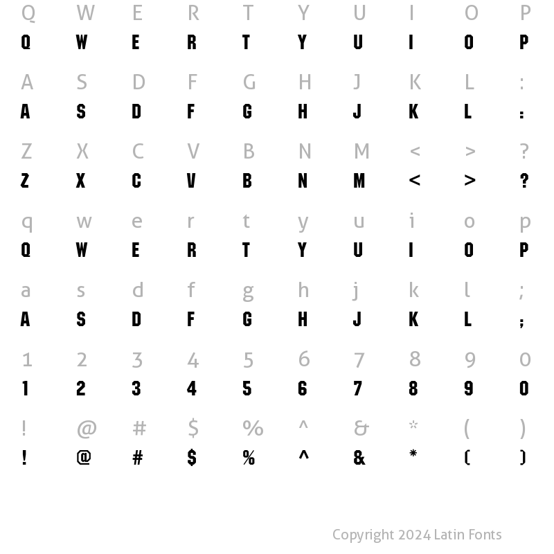 Character Map of MachineC Regular