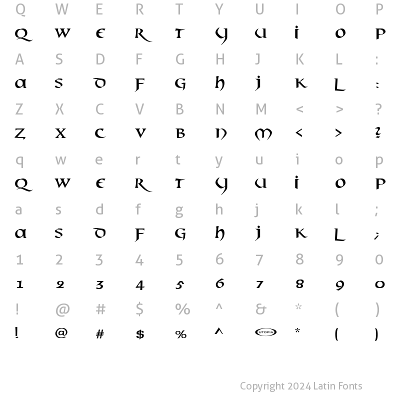 Character Map of Mael Regular