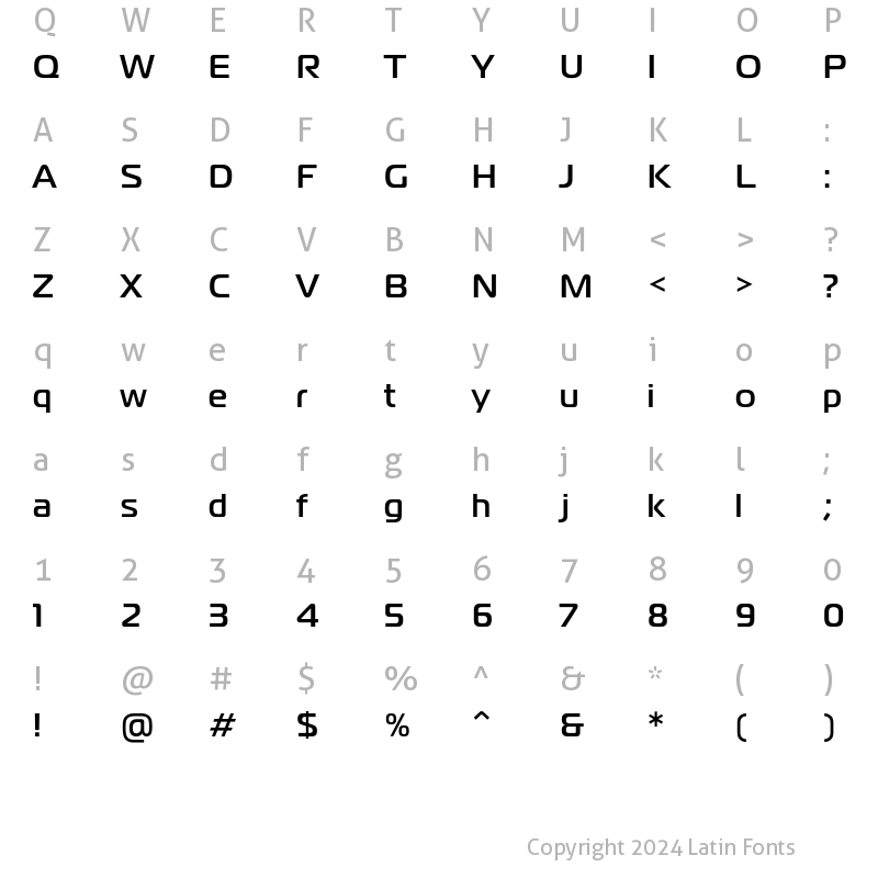 Character Map of MagistralC Bold