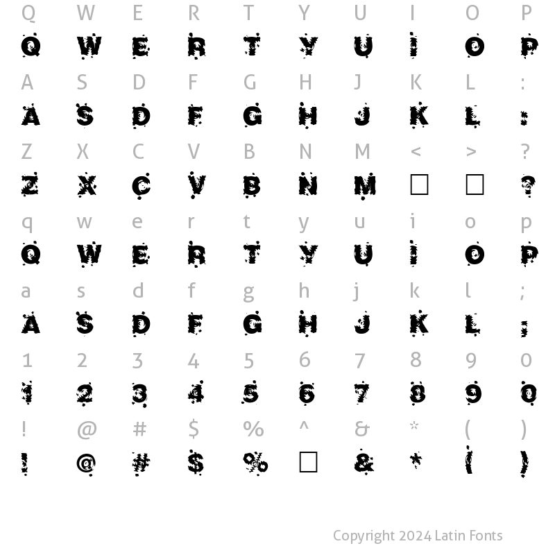 Character Map of Marusya Normal