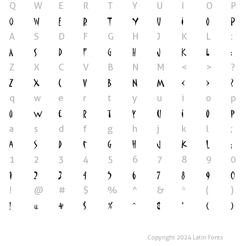 Character Map of Matisse ITC Regular