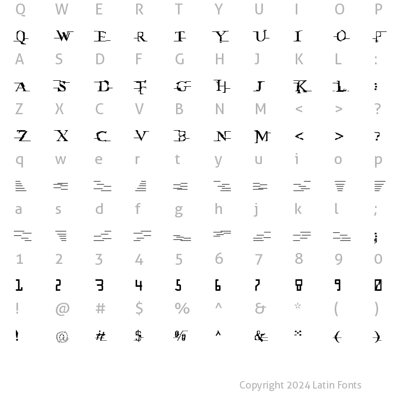 Character Map of Miltown Regular