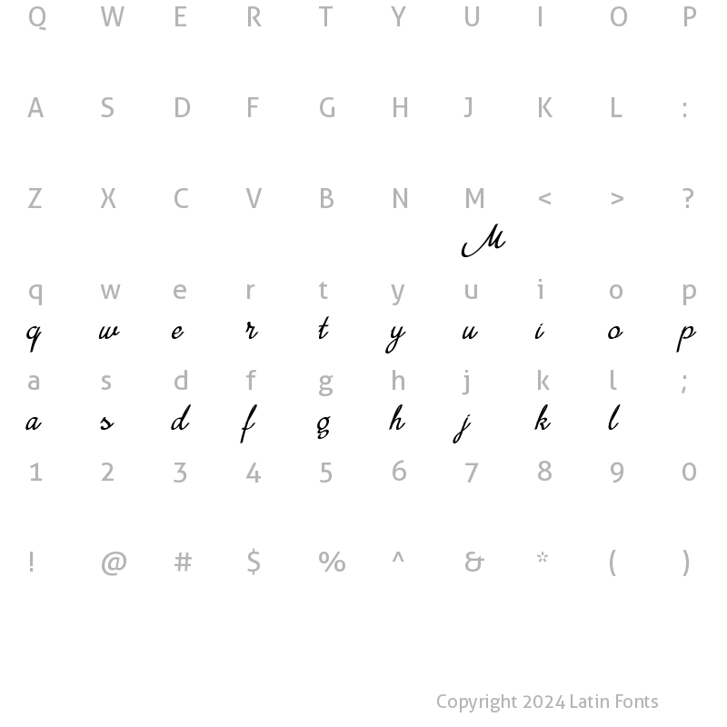 Character Map of MiniDemo Regular