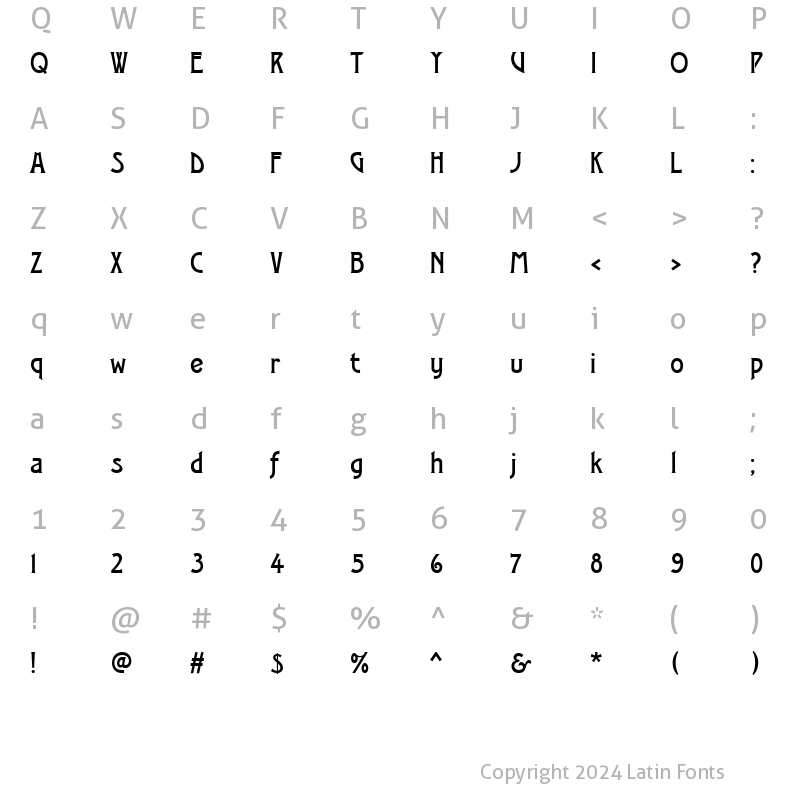 Character Map of Modernist One Regular