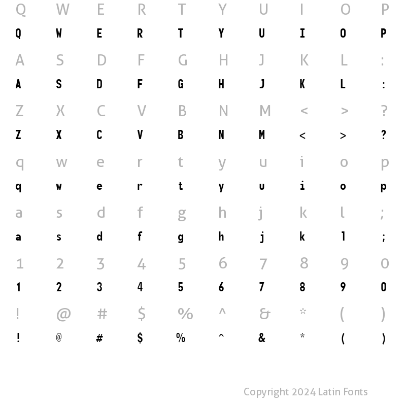 Character Map of Monofonto Regular