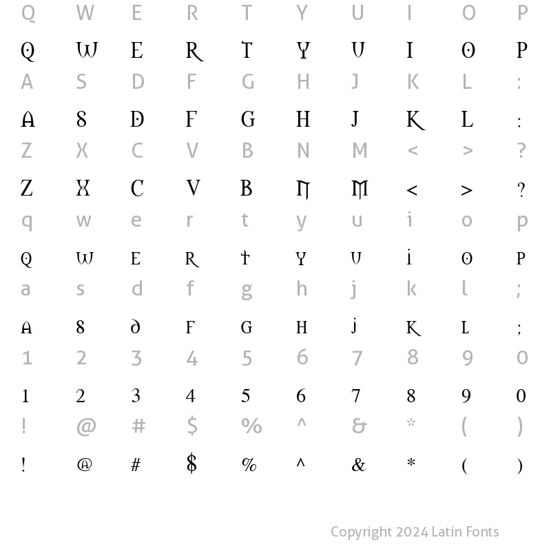 Character Map of Morpheus Regular