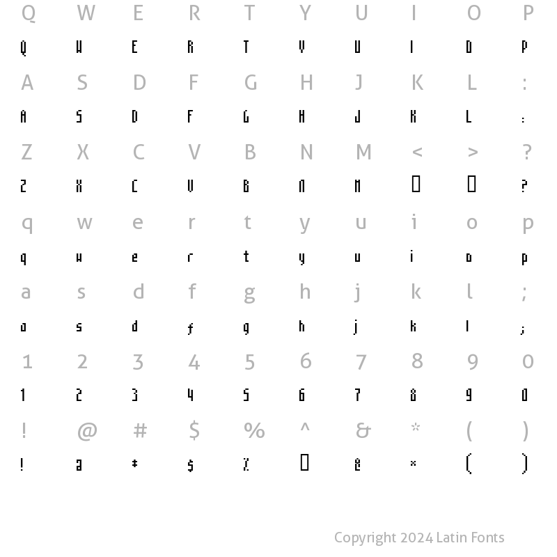 Character Map of Mosaico Regular