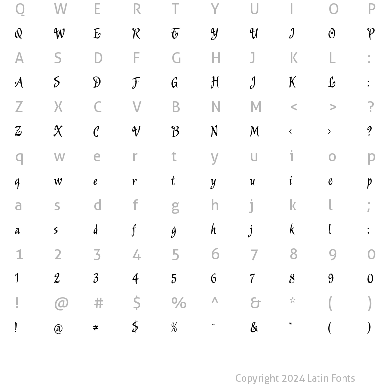 Character Map of Murga Regular