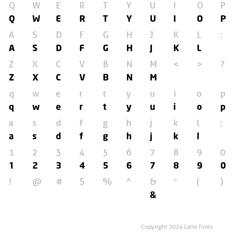 Character Map of NeoSans Bold