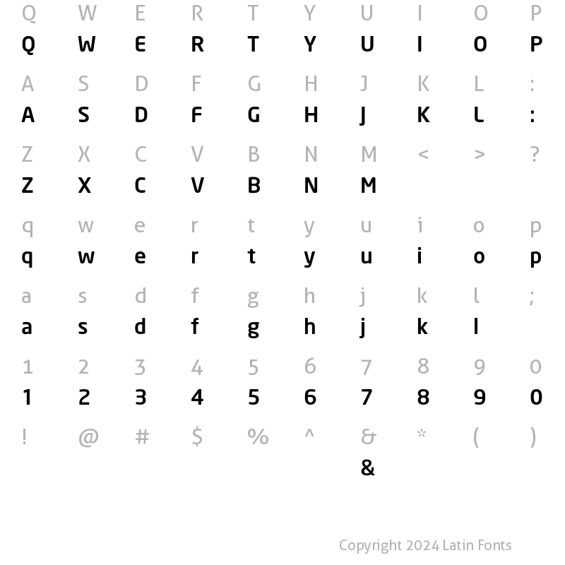 Character Map of NeoSans Medium