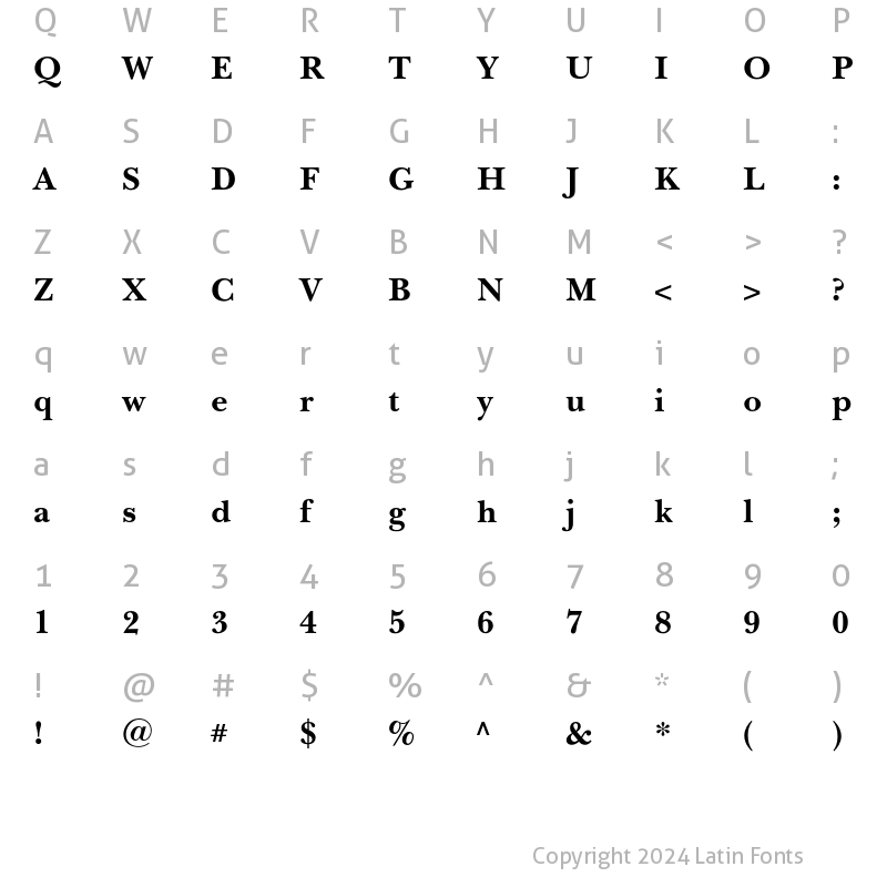 Character Map of NewBaskervilleC Bold