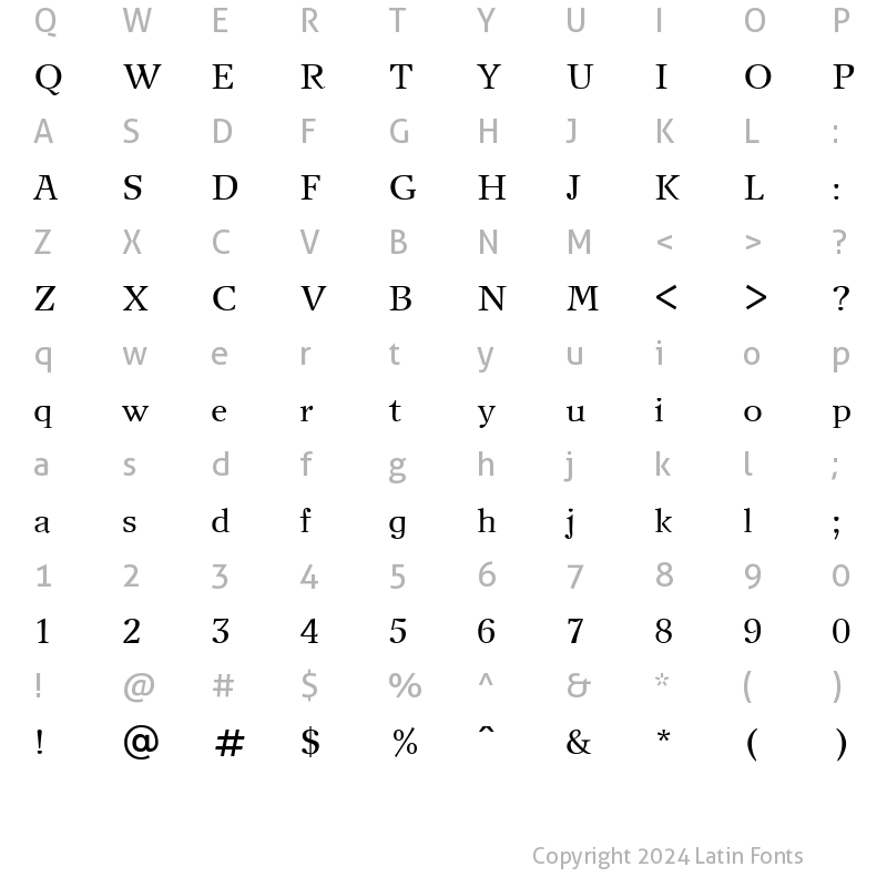 Character Map of NewJournalC Normal