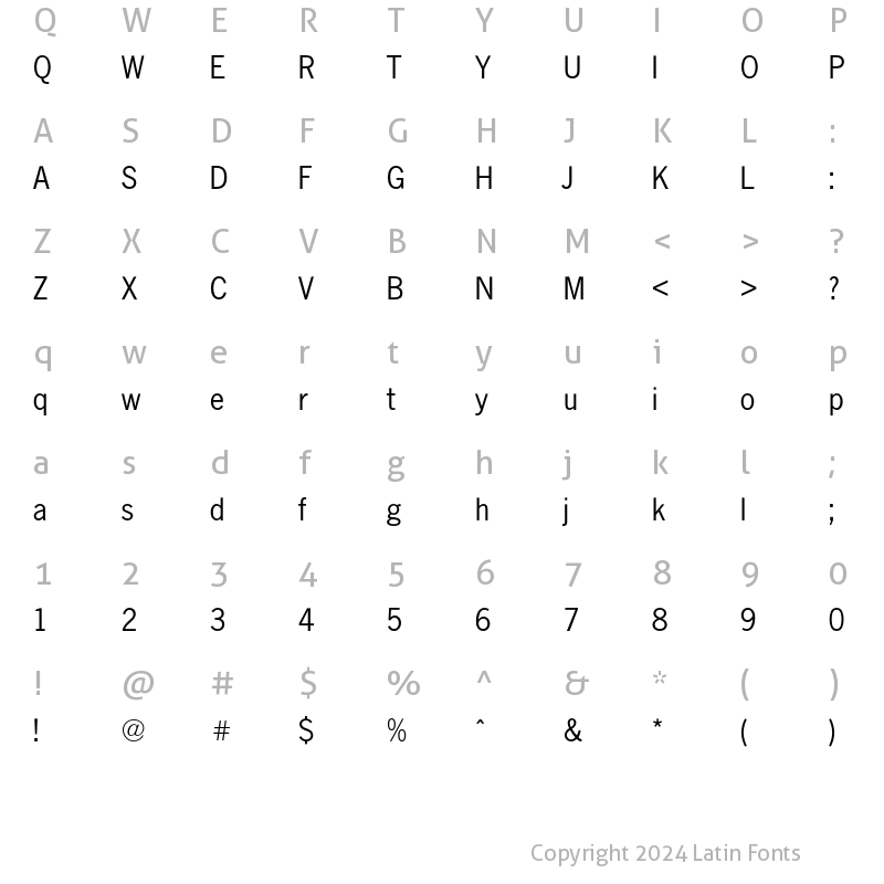 Character Map of NewsPaperC Regular