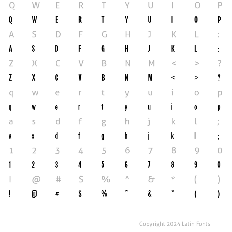 Character Map of NewspaperSansC Normal