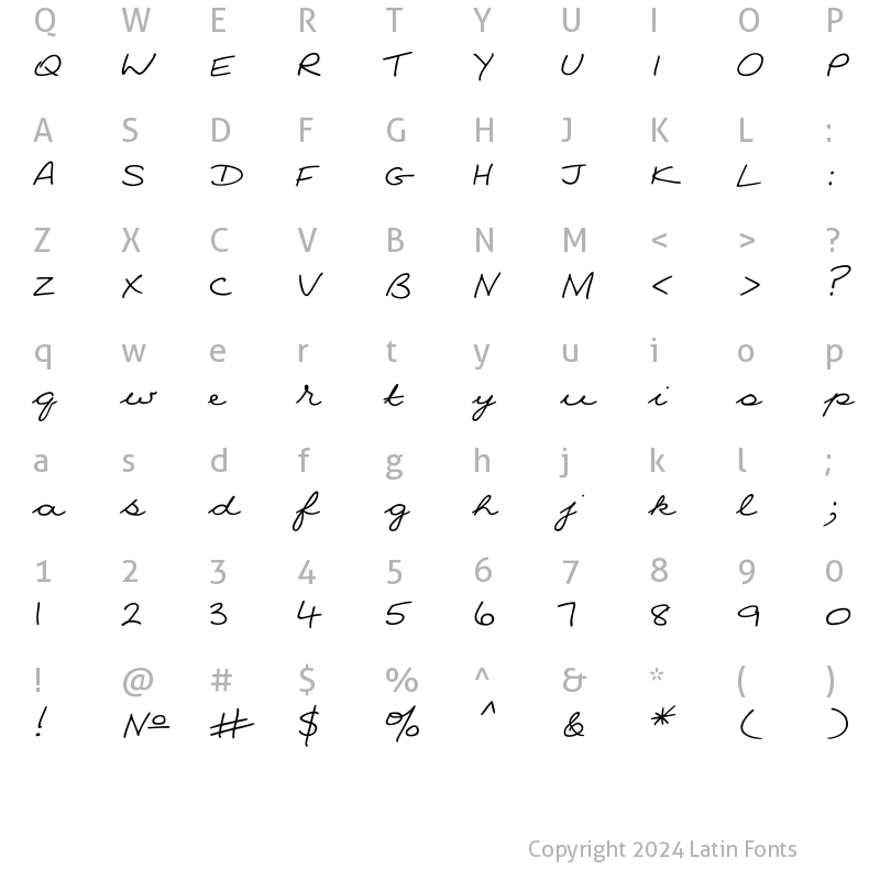 Character Map of NinaC Regular