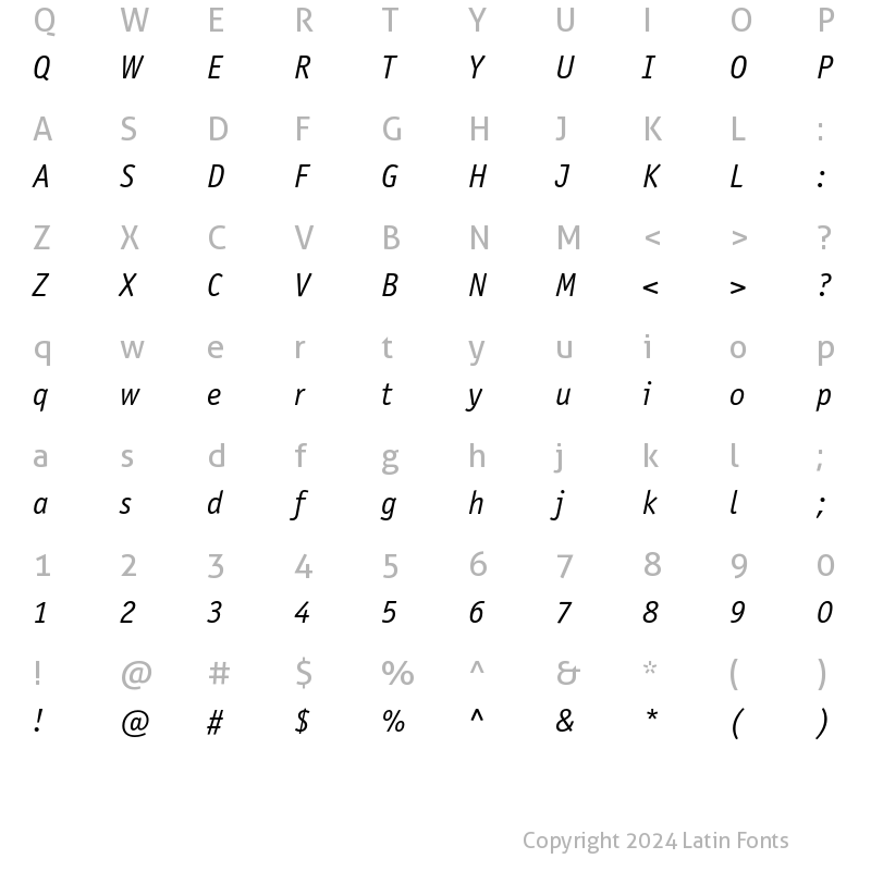 Character Map of OfficinaSansC Italic