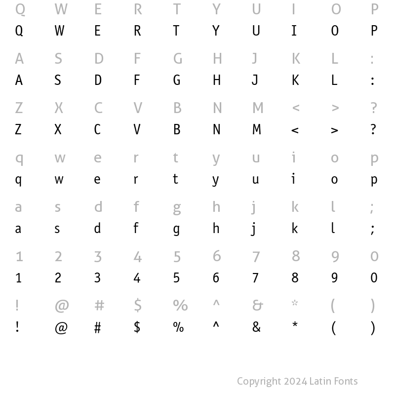 Character Map of OfficinaSansC Regular