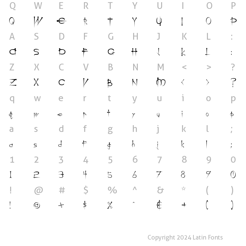 Character Map of Ogilvie Cyr Regular