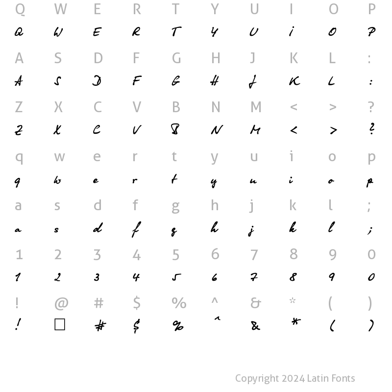 Character Map of OlgaCTT Normal