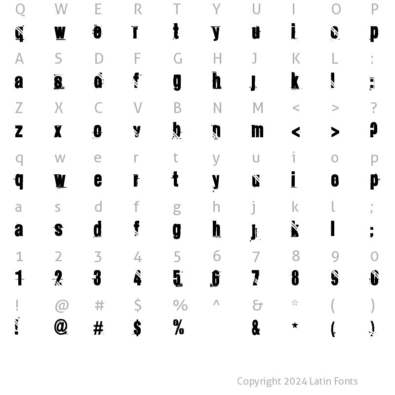 Character Map of OLYMPIQUES Regular